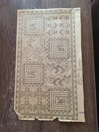 Alfombra de nudos a medio hacer