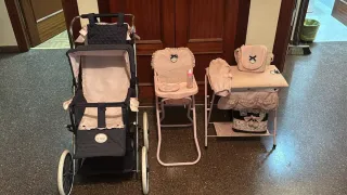 Juego de muñecas: Cochecito, trona y cambiador