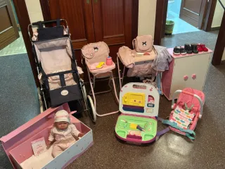 Juego de muñecas: Cochecito, trona y cambiador