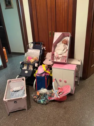 Juego de muñecas: Cochecito, trona y cambiador