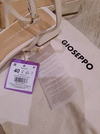 Sandali panna vera pelle con cartellino