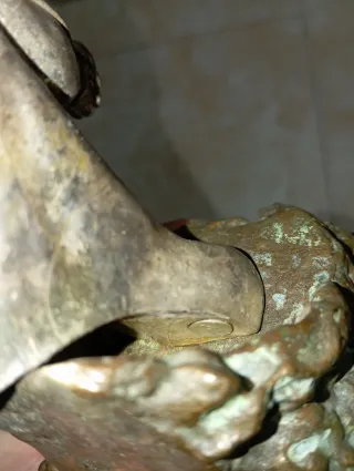 Escultura Cabeza Caballo Plata y Bronce