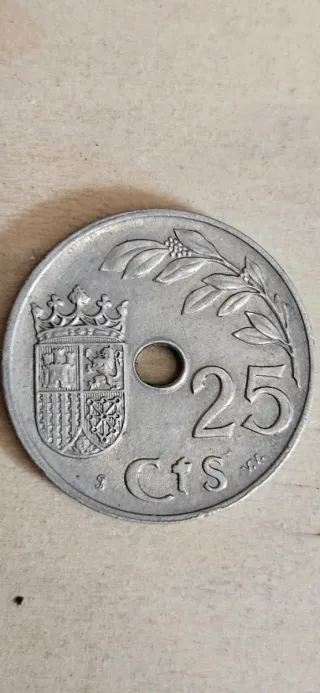 Moneda 25 céntimos 1937 II Año Triunfal