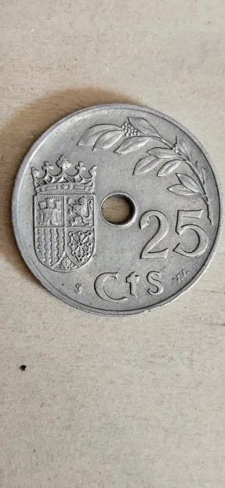 Moneda 25 céntimos 1937 II Año Triunfal