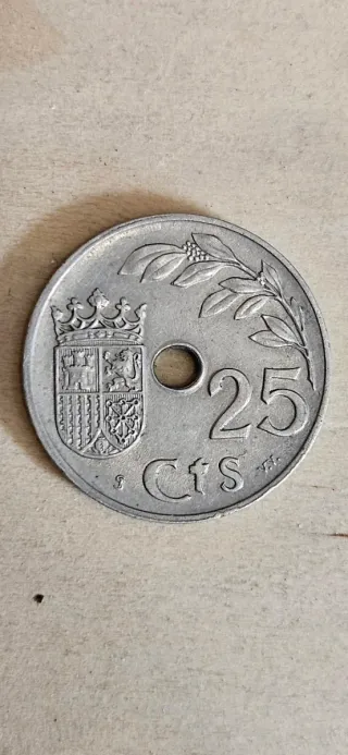 Moneda 25 céntimos 1937 II Año Triunfal