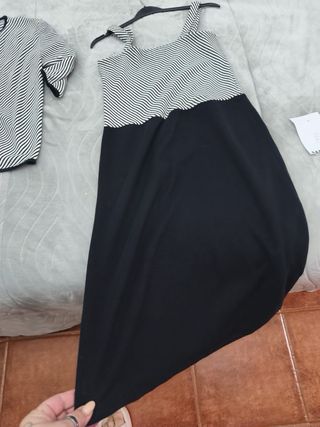 Conjunto Vestido y Rebeca Rayas