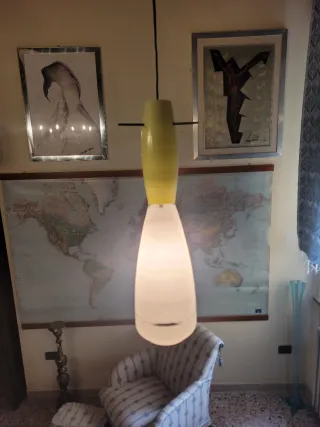 Lampada sospensione Vistosi anni '60 vetro