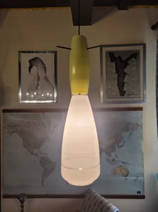 Lampada sospensione Vistosi anni '60 vetro