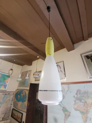 Lampada sospensione Vistosi anni '60 vetro