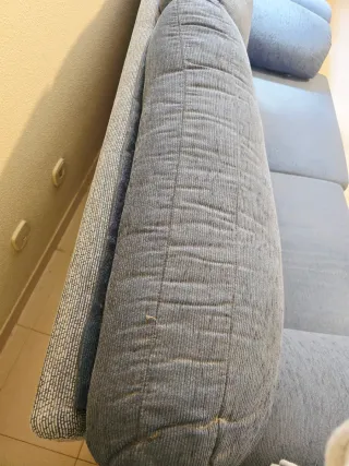 2 Sofás de tela azul y gris