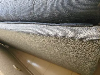 2 Sofás de tela azul y gris