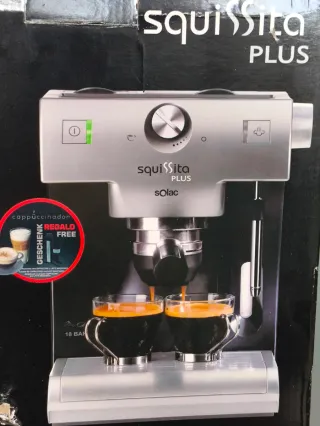 Cafetera Solac Squissita Plus 18 Bar + 2 Capuccino