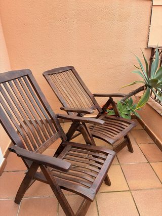 2 Sillas de Madera Reclinables IKEA