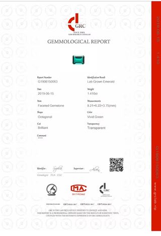Gemas esmeralda corte octogonal