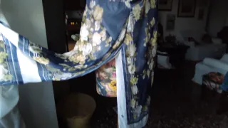 Pantaloni fantasia floreale blu