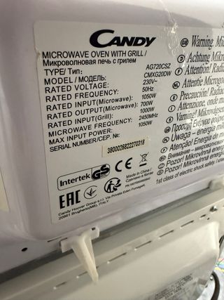 Microondas Candy Blanco con Grill