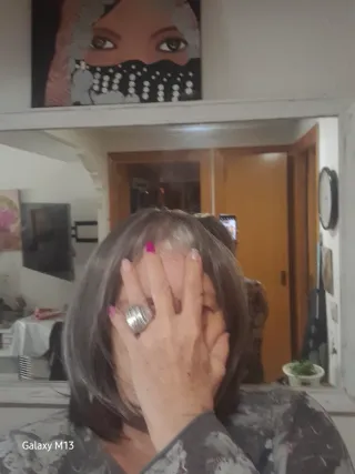 Peluca mechada gris y plateada