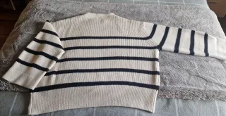 Jersey ZARA rayas beige y negro