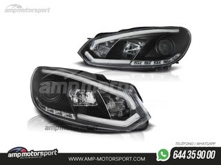 FAROS DELANTEROS LUZ DIURNA LED REAL + TUBE LIGHT PARA VOLKSWAGEN GOLF MK6