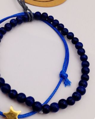 Braccialetti da donna blu con stella dorata