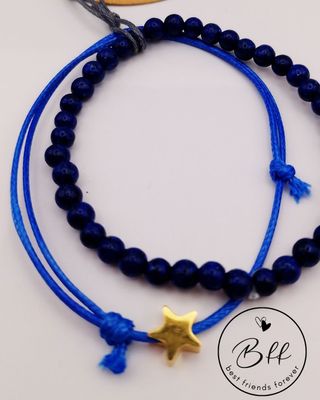 Braccialetti da donna blu con stella dorata