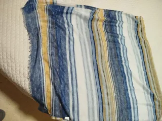 Pañuelo rayass azul y dorado