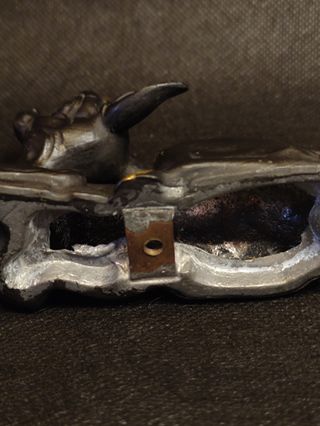 Figura Ciervo Bambi Vintage Metal Negro Dorado