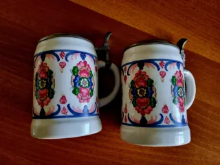 Coppia Boccali Birra Tedeschi Vintage