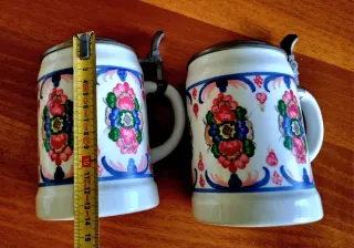 Coppia Boccali Birra Tedeschi Vintage