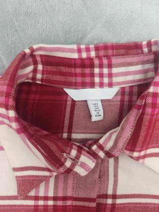 Camisa cuadros rosa y roja obersay