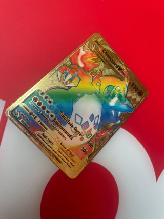 Pack 5 Cartas Pokémon Doradas EX Mega y 1 metalica