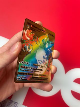 Pack 5 Cartas Pokémon Doradas EX Mega y 1 metalica