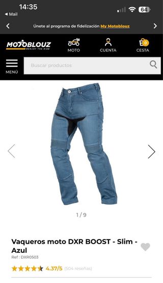 Pantalón vaquero moto