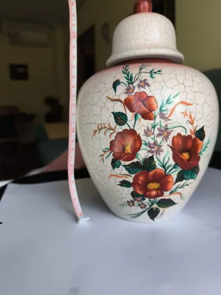 Tibor vintage flores rojas y blancas