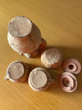 Set caffè ceramica vintage sughero