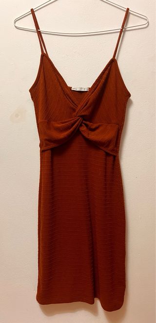 Vestido marrón corto ajustado S