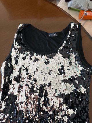 Vestitino Kivuli paillettes nero/argento