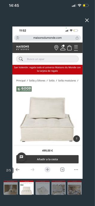 Sofá cama Maison du Monde beige