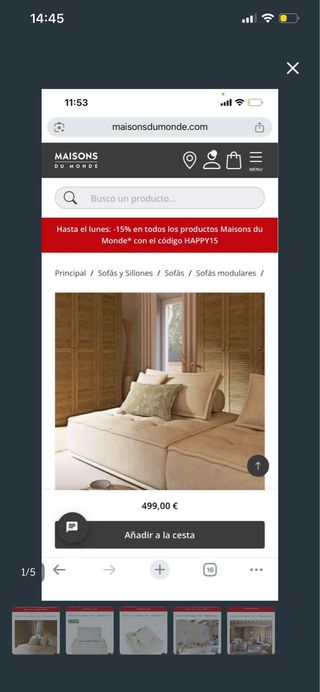 Sofá cama Maison du Monde beige