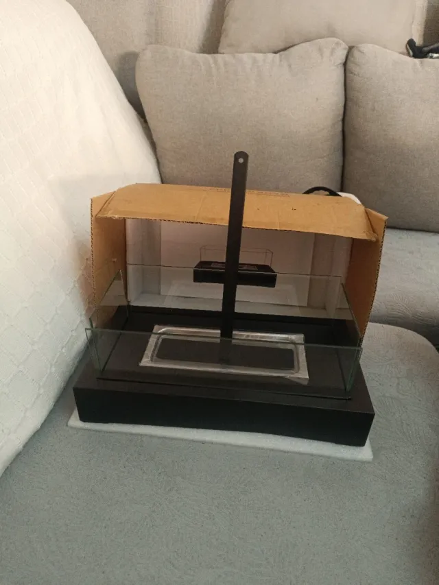 Chimenea Mesa Rectangular Cristal Metal