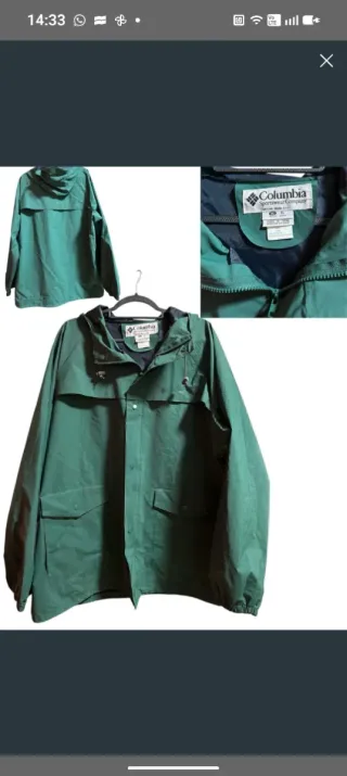 Impermeable Columbia Verde Talla XL