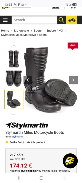 Botas Stylmartin Miles Impermeáveis - Novas