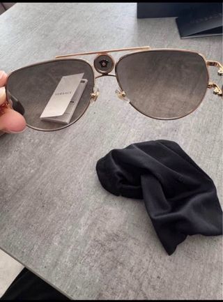 Occhiali da sole Versace oro e marrone