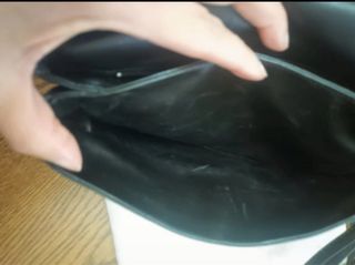 Borsa in vera pelle nera trapuntata