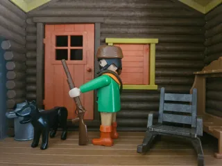 Playmobil: Cazador,  rastreador trampero con perro