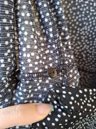 Vestido corto cruzado azul y blanco