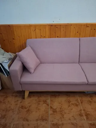 Sofá Cama Rosa Tela