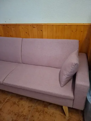 Sofá Cama Rosa Tela