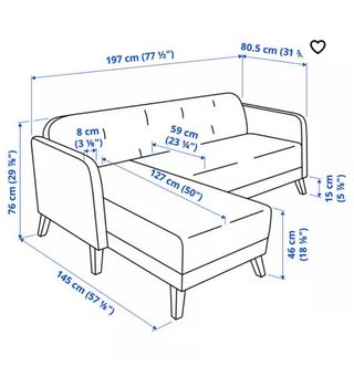 Sofá LINANÄS 3 plazas con chaiselongue