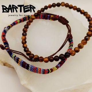 Pulseras Barter Algodón y Ojo de Tigre